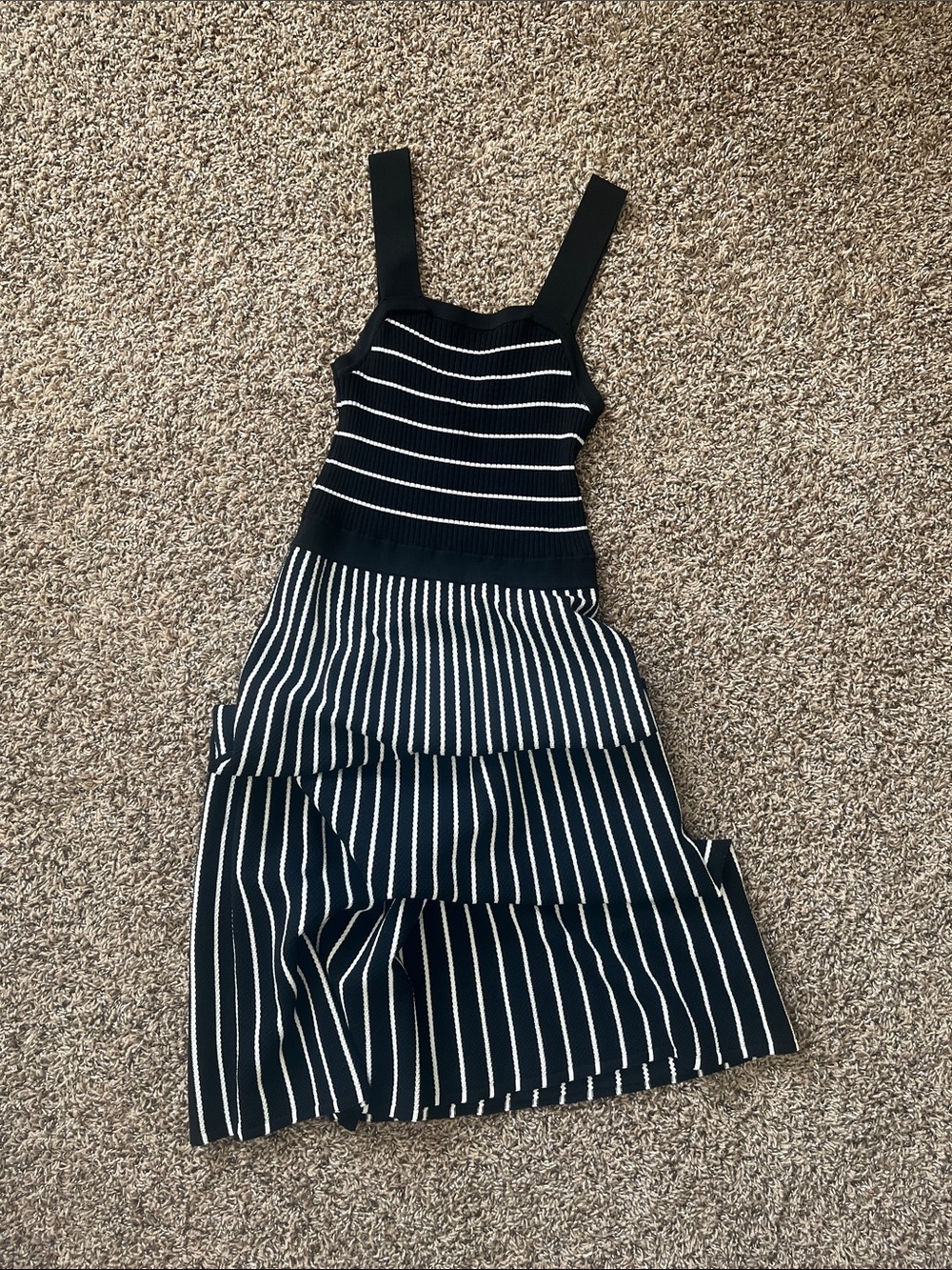 Banana Republic Black & White Striped Knit Sundress